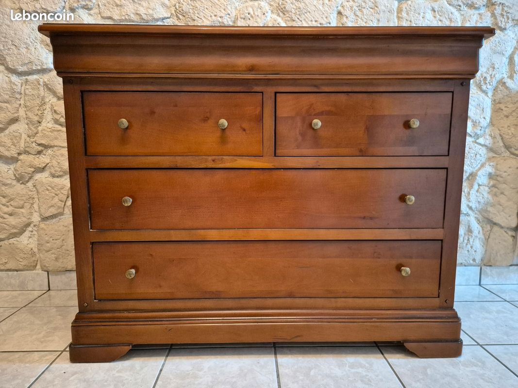 Meuble Commode 4 Tiroirs Marron (image 1)