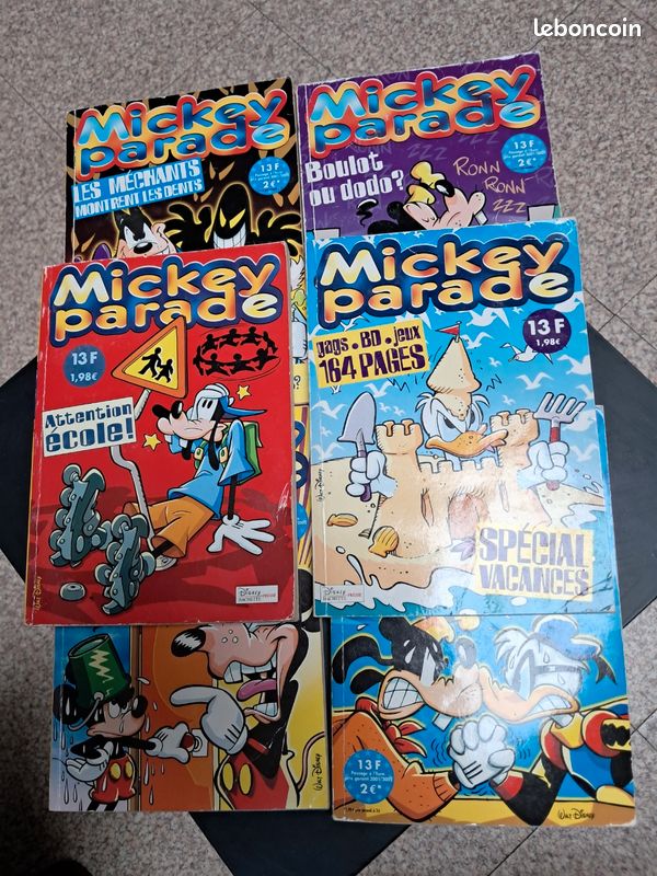 Lot 6 BD bande dessinée vintage albums Mickey parade (image 1)