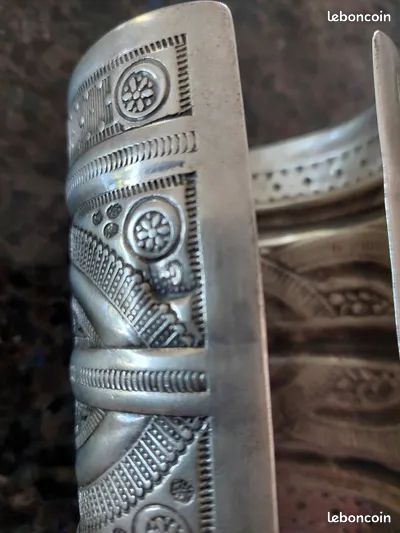 Bracelet Ethnique Argent Massif 925 - 102.8 Grammes, Poinçonné, Occasion Bon état