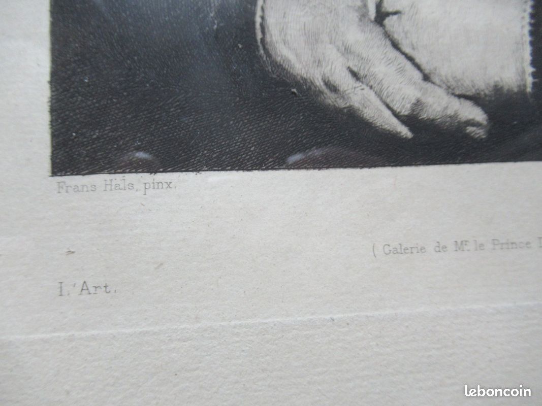 GRAVURE ESTAMPE EAU FORTE - Charles COURTRY - FRANS HALS - PRINCE DEMIDOFF DE SAN DONATO 19e siècle (image 5)