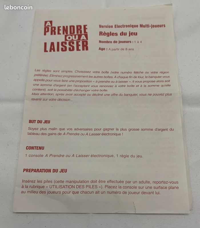 ☀️ Jeu : A prendre ou à laisser - Version Electronique 🔥 (image 8)