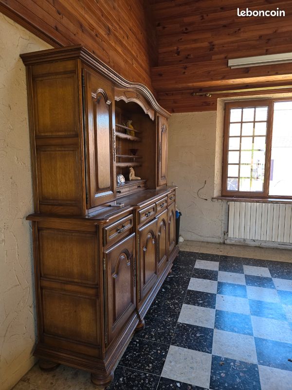 Buffet vaisselier ancien en chêne massif (image 3)