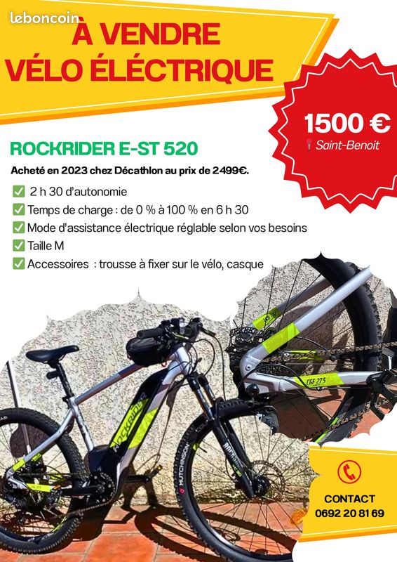 Velo Rockrider St 520 Prix St 500 Autonomie VÃ©lo Ã©lectrique