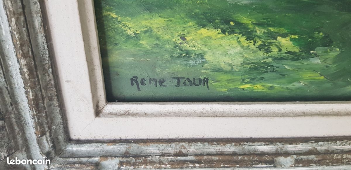 Peinture sur toile René Latour encadré 1950 (image 4)