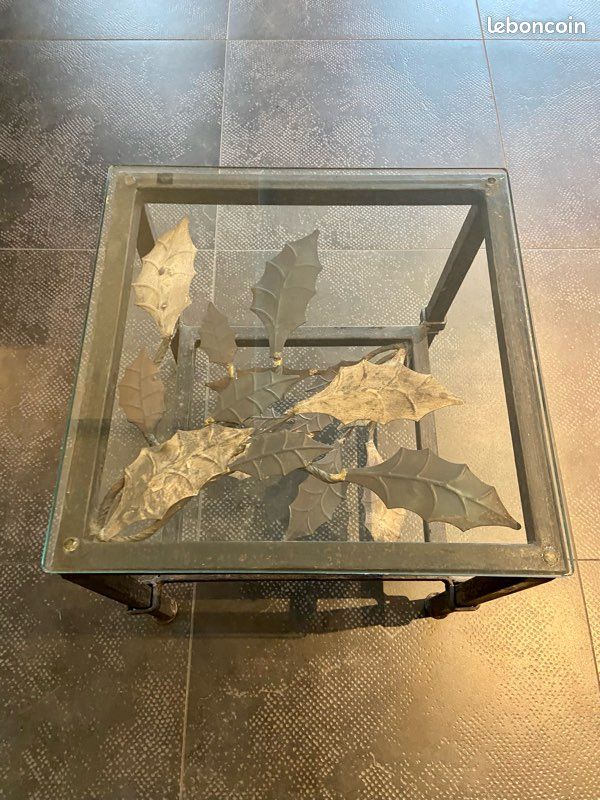 Table basse fer forgé et verre (image 2)