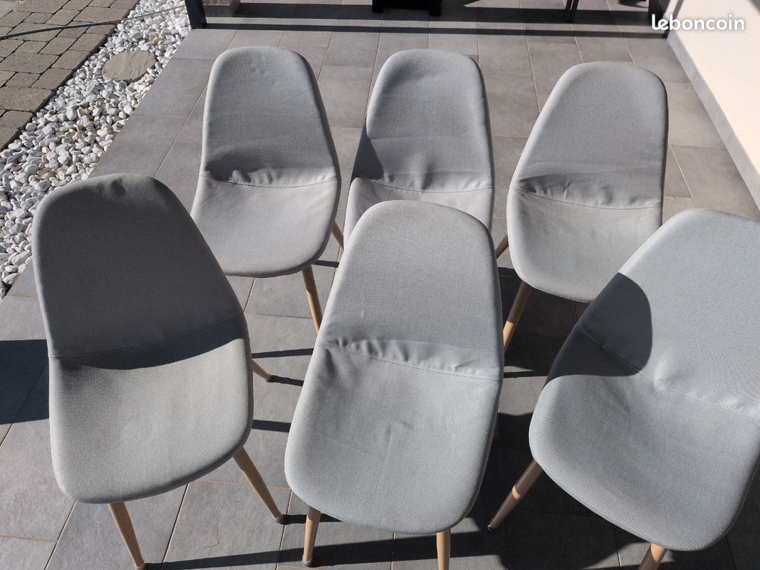 Lot de 6 chaises grises type scandinave (image 1)
