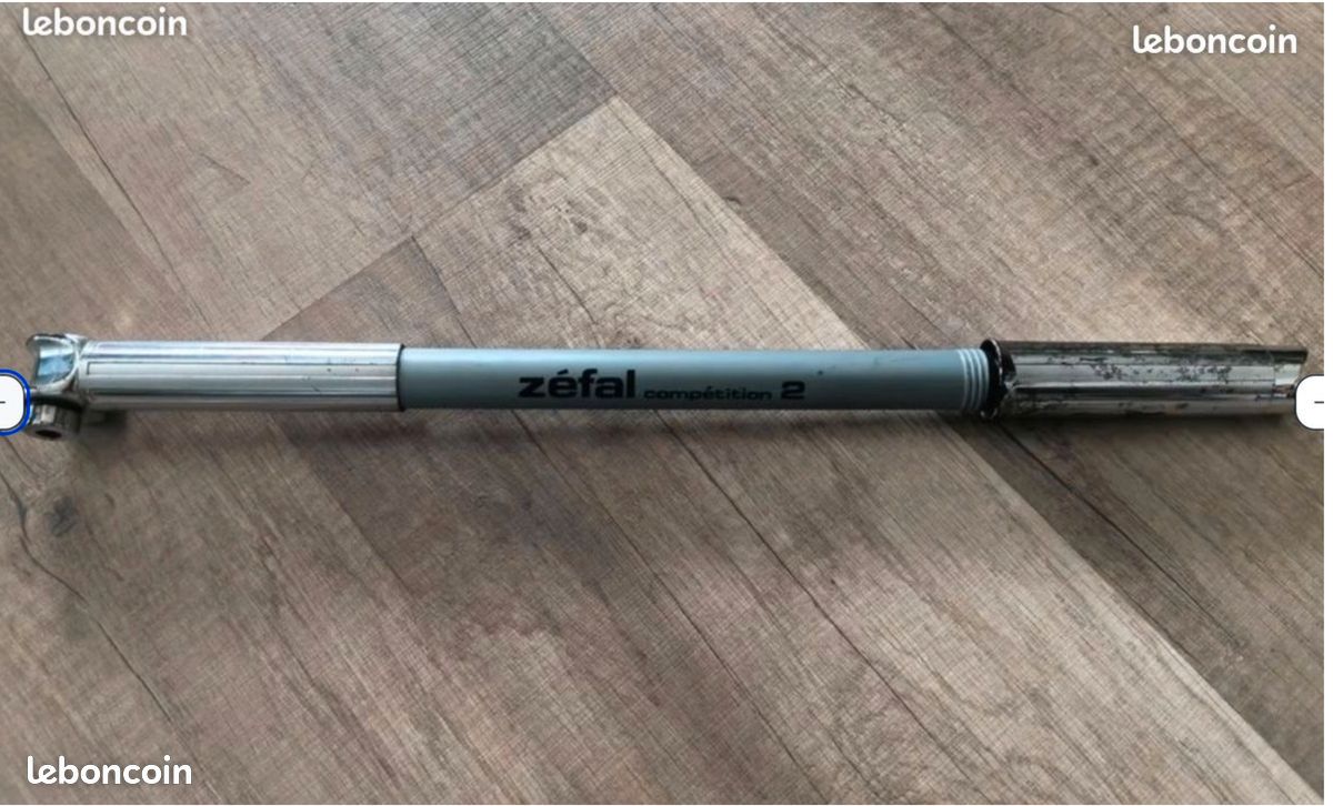 Pompe Vélo à Pied Marque Zéfal Fp60 Profil Max Z Turn Corps Couleur Alu Noir Manche Bois Valve Schrader Presta 12bars