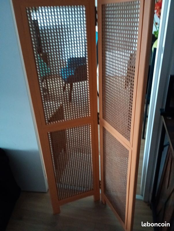 Joli Paravent vintage en rotin et cannage (image 9)