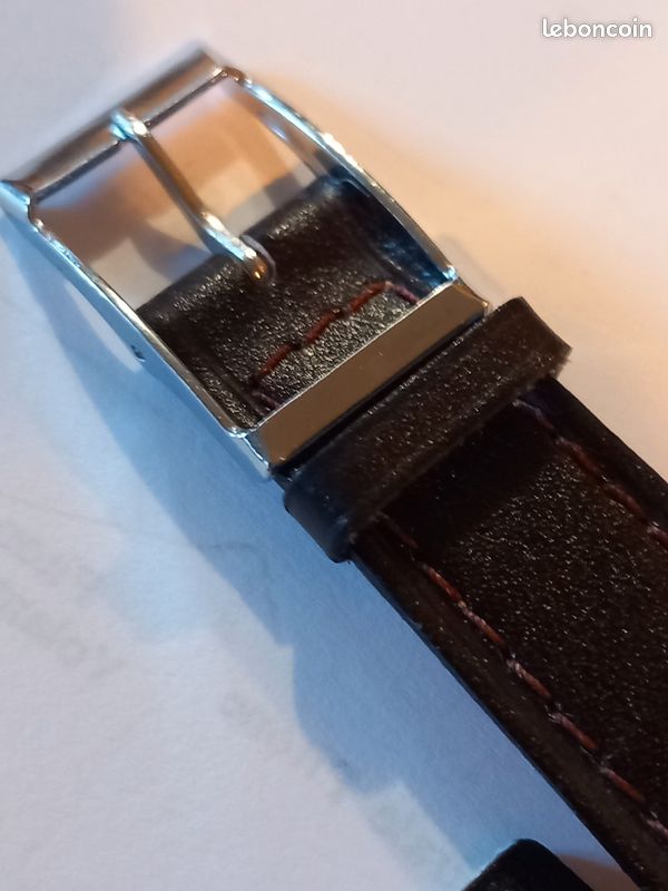 Bracelet Montre Vintage Cuir Marron 16 Mm - Années 80 - Jamais Porté - Compatible Toute Montre