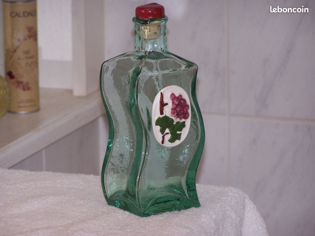 Bouteille/Flacon déco ancien avec céramique,22 cm (image 2)