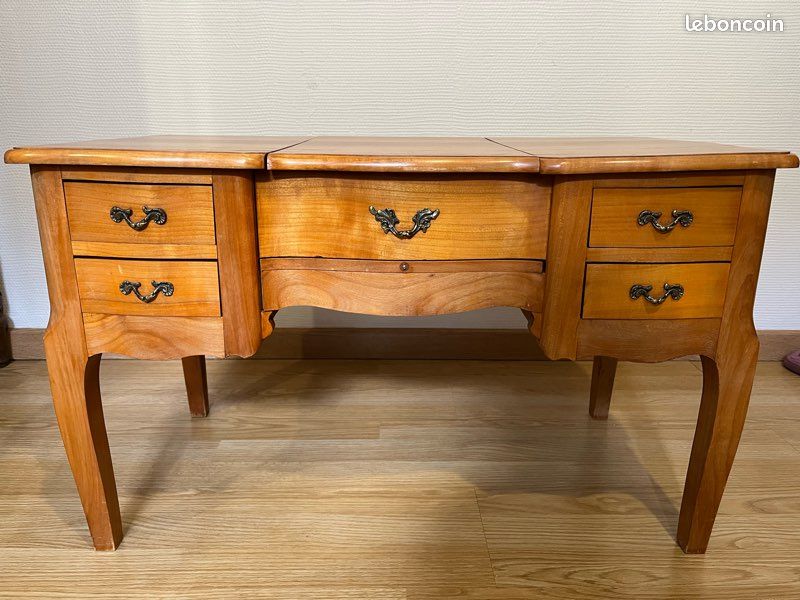 Coiffeuse / maquilleuse vintage en bois (image 2)