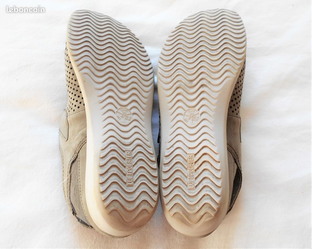 Chaussures ARA p 39 cuir kaki clair pratiquement neuves , ENVOI OFFERT (image 3)