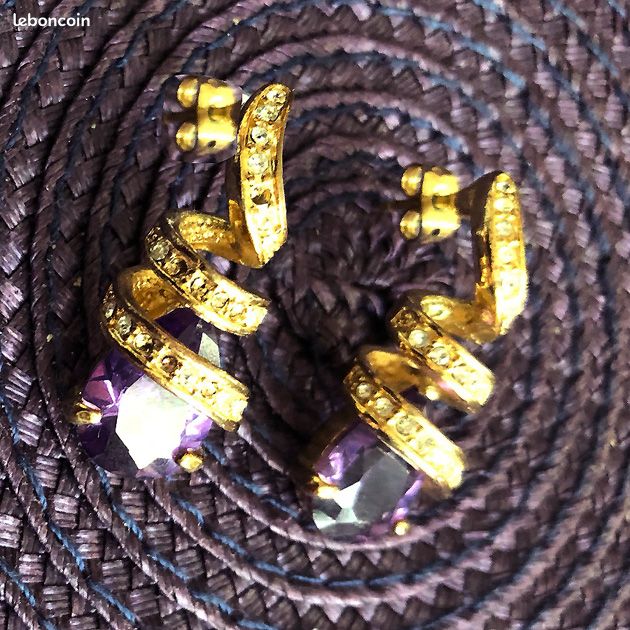 Boucles d'oreilles améthyste (image 3)
