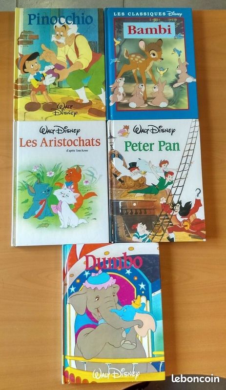 Lot de 5 livres walt disney / france loisirs / dumbo - bambi - peter pan etc... (image 1)