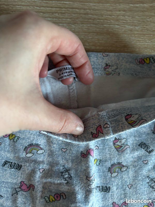T-shirt Fille Primark 3-4 Ans – Gris à Pois, Manches Longues, Coton