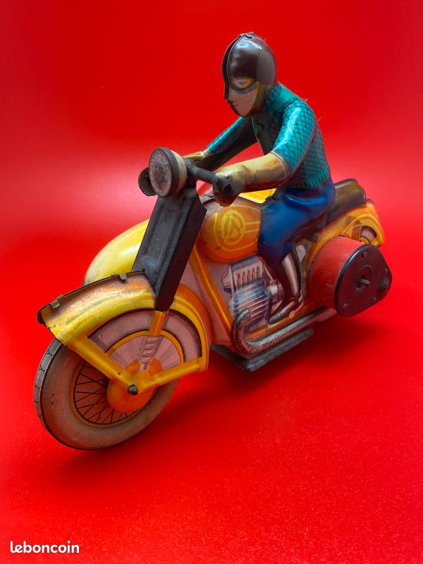 SIDE CAR 1936 Jouets en fer blanc de collection 3 FABBRI