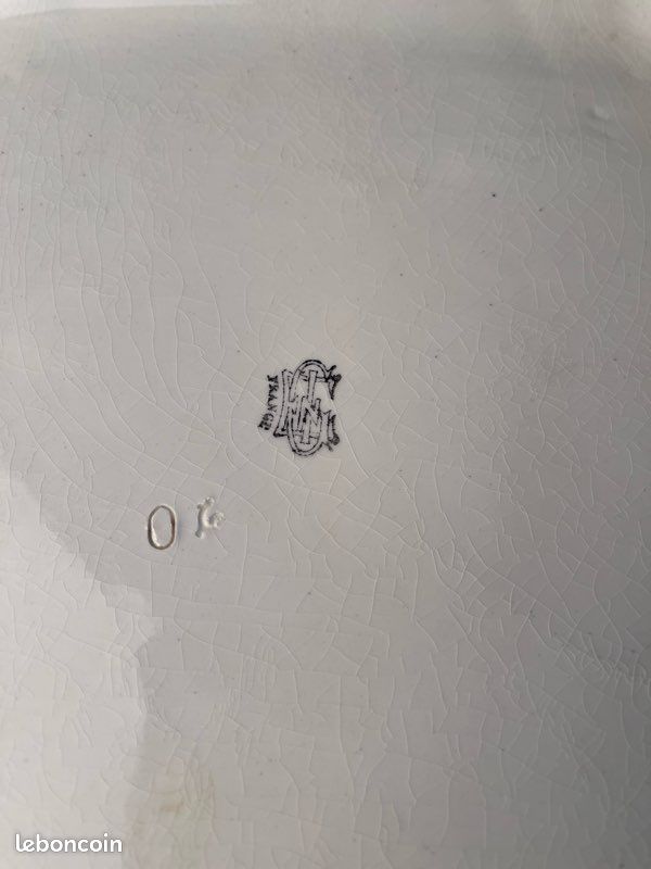 Dessous plat en Gien ancien modèle Cachemire (image 4)