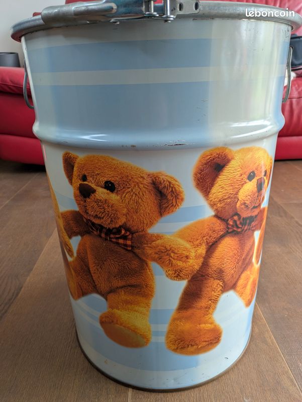 Baril Métal Fantaisie 60L – Rangement Déco Pour Jouets Ou Peluches, Chambre Enfant