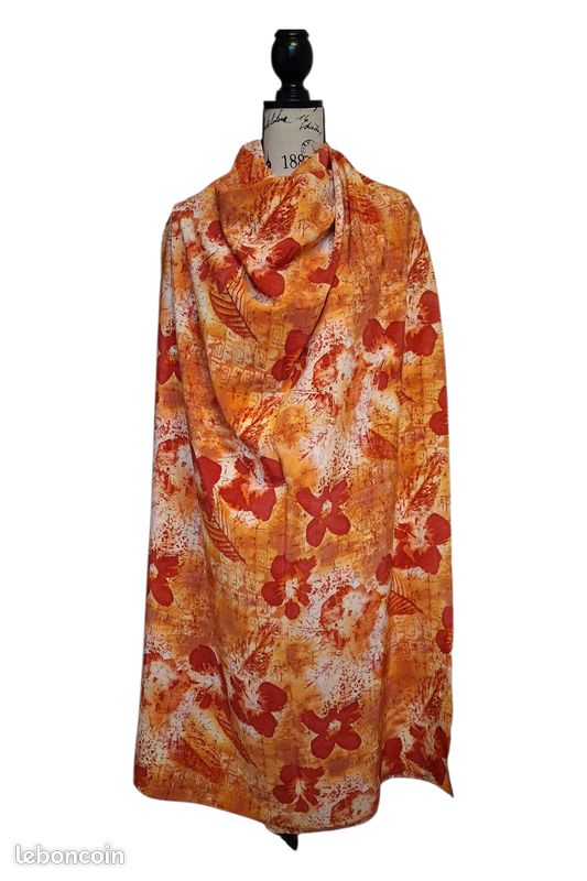 đ§”Tissu coupon fluide orange automne coupon 150x150cm â TombĂ© parfait â (image 1)