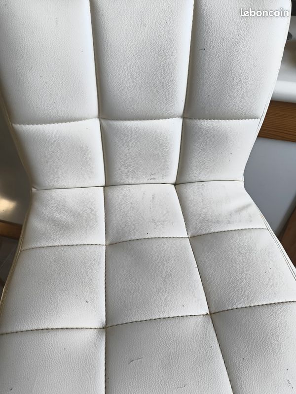 2 chaises bar simili cuir blanc (image 5)