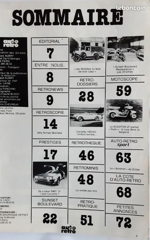 Revue Auto Rétro n° 14 octobre 1981 Chevrolet Corvette 1953-1963 (image 2)