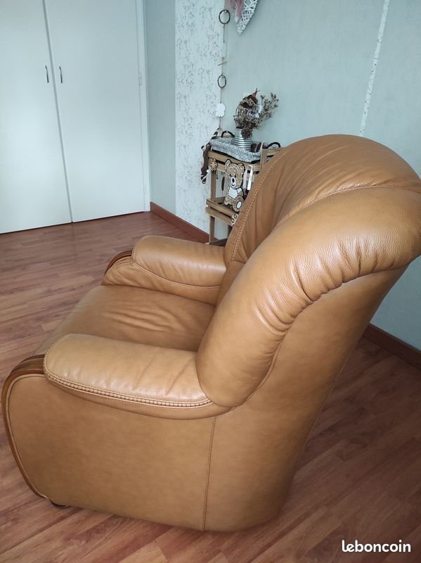 Canapé fixe 3 places Cuir + Fauteuil Cuir (image 5)