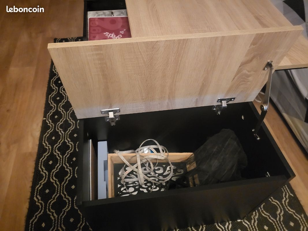 Table basse beige et marron (image 1)