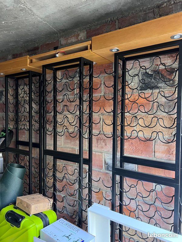 Casier à vin mural bois et métal (image 2)