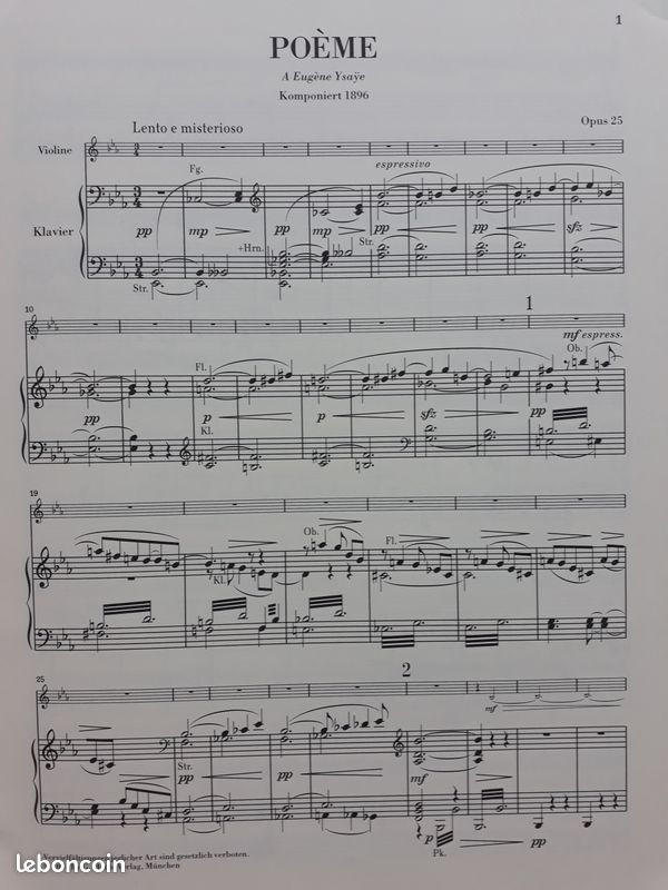 Partition poème Chausson violon piano (image 4)