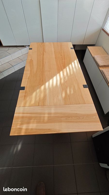 Table de séjour pour salle à manger en Frêne massif - Bois et Métal (image 8)