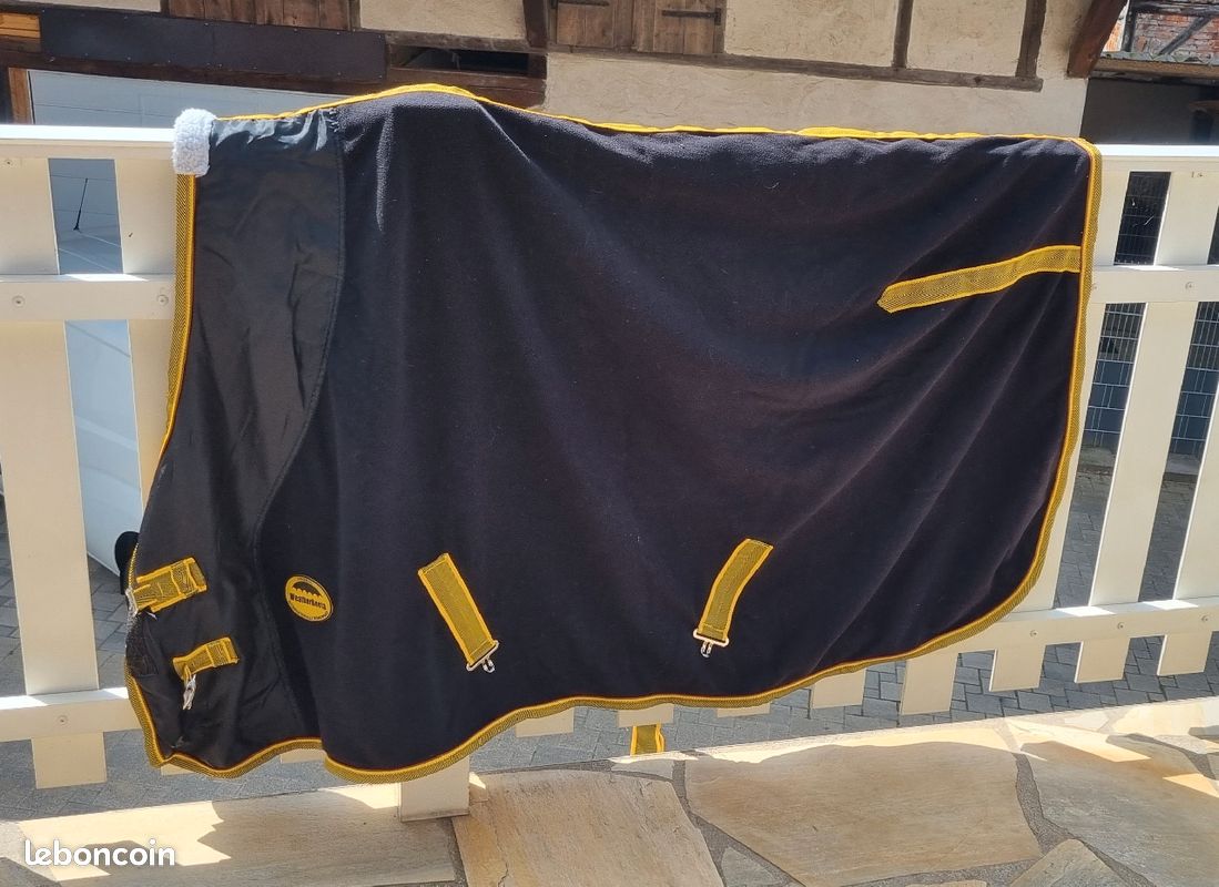 Couverture Polaire Taille Poney Noir et jaune (image 1)