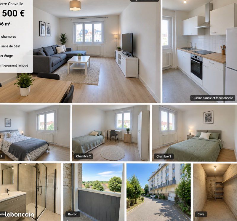 Appartement 4 pièces 67 m² · à Laon · 67 m² · 750 €/mois