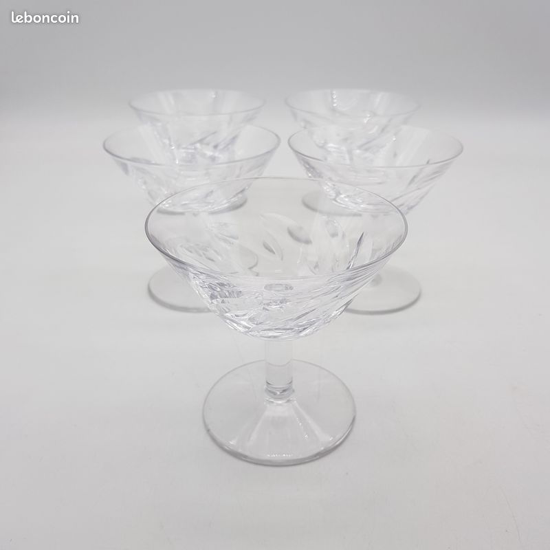 Verres à Champagne Anciens Cluny St Louis - Bordure Or 24 Carats - Très Bon état