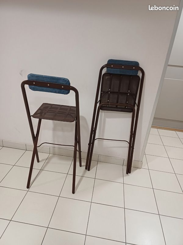 Chaise haute de bar pliante et non pliable en métal (image 4)