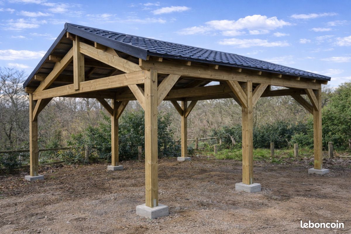 Hangar / box à chevaux / carport / abris en bois classe 4 – kit modulaire (image 4)