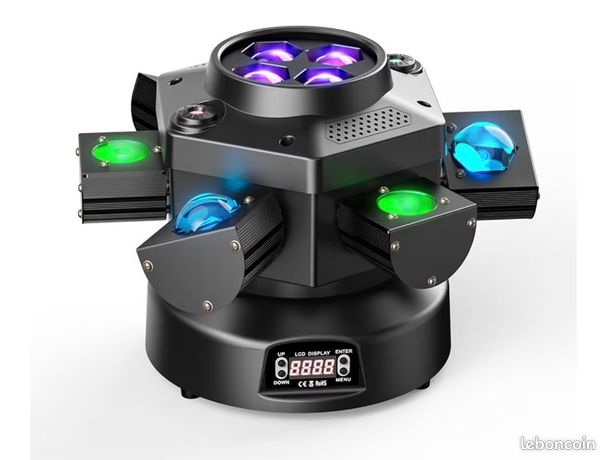 Lyre LED 100W 8 Gobos 8 Couleurs - Projecteur DMX Lumière Scène Club Bar Disco Party - Effets Prismatiques