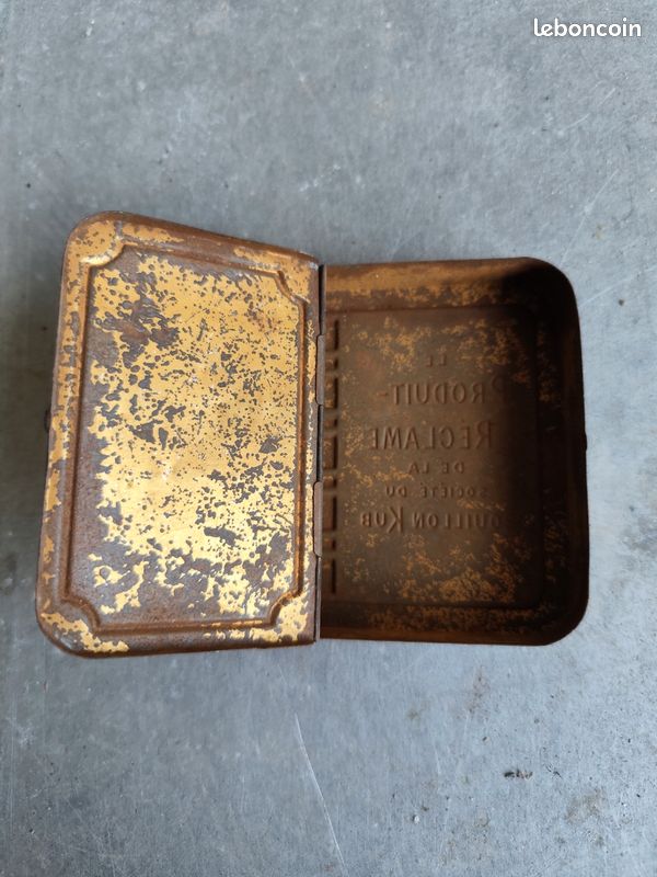 Ancienne boite publicitaire en tôle Brillant Buhler