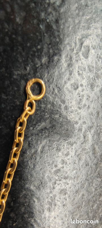 Chaîne En Or Jaune 18 Carats - Maille Forçat Plate 1,94 X 1,62 Mm - Longueur 42 Cm - Occasion