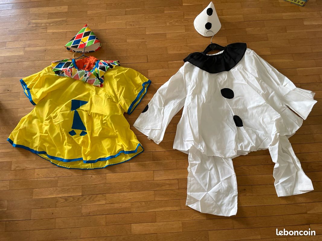 Déguisement Pierrot Pierrette avec chapeaux - taille M (image 1)