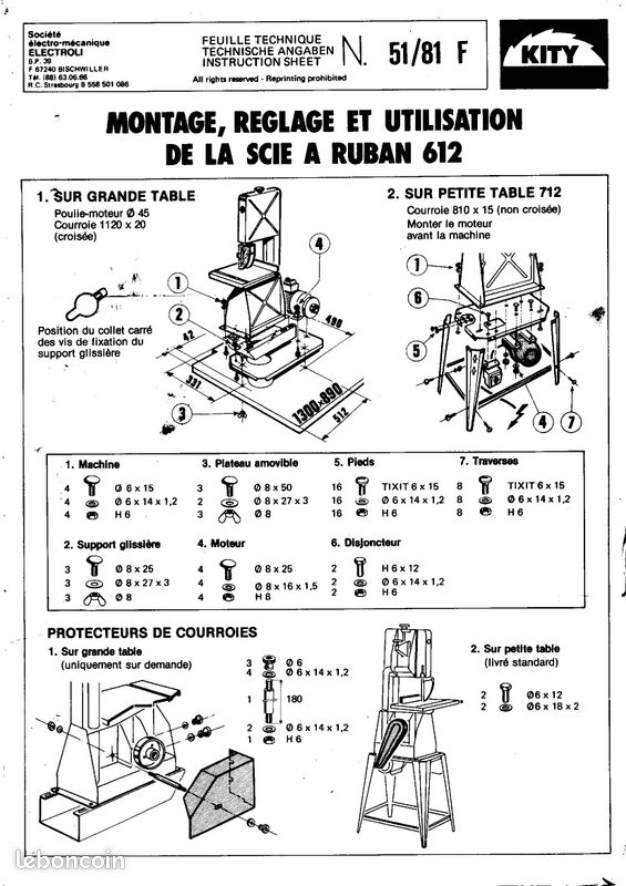 Scie a ruban KITY612 (image 5)