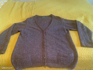 Veste Cardigan Tricot Benetton Pour Enfant - Taille S (6-7 Ans / 120 Cm), Occasion Très Bon état