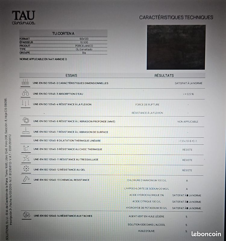 Carrelage TAU Ceramica "Corten" (aspect rouillé), 120x60 cm / 34 kg chacun, 3 unités (image 5)