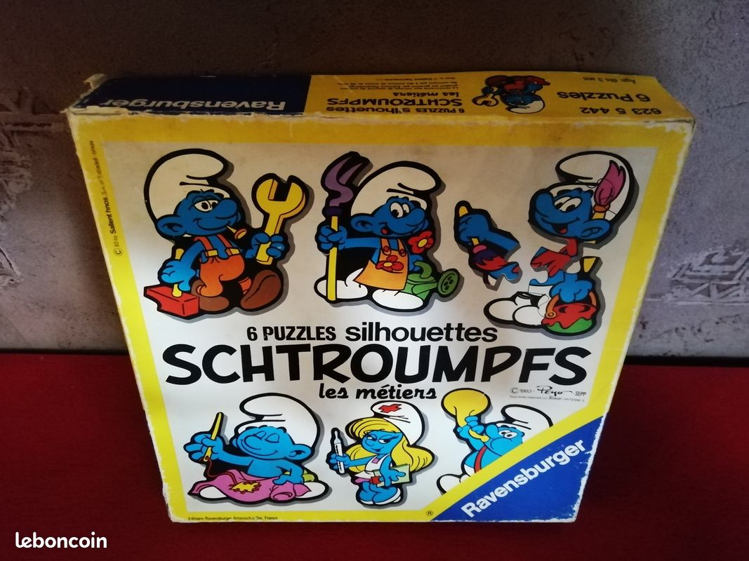 6 puzzles silhouettes Shtroumpfs "les métiers" dès 3ans (image 1)