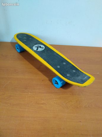 Skateboard Rétro Jaune - Mini Planche à roulettes en PVC Jeux Glisse