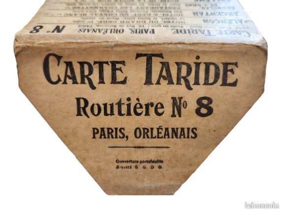 Carte Routière Taride N°12 Centre Ouest - 1908 - Avec Pochette N°8