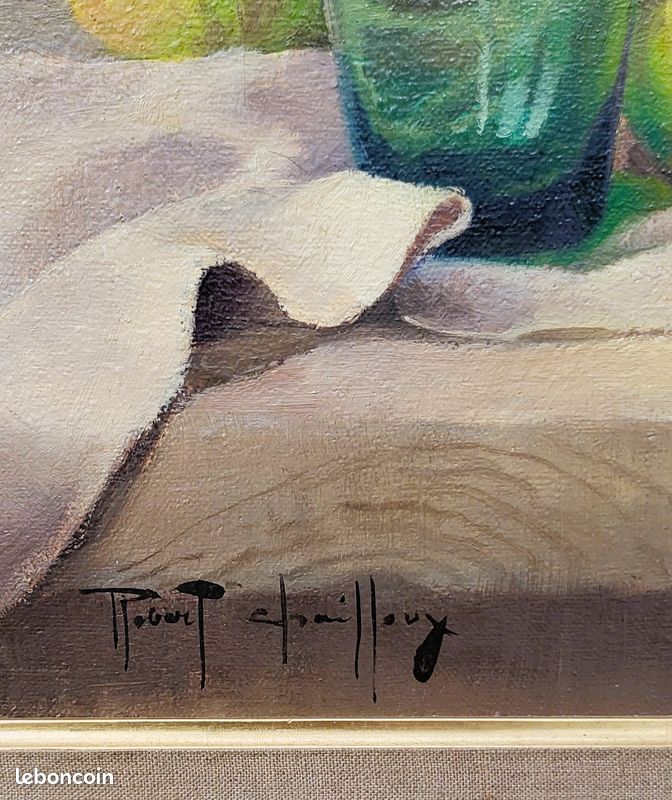 Chuchotements de Couleurs : L’Harmonie Silencieuse de la Nature Morte, huile sur toile signée par Robert CHAILLOUX (image 2)