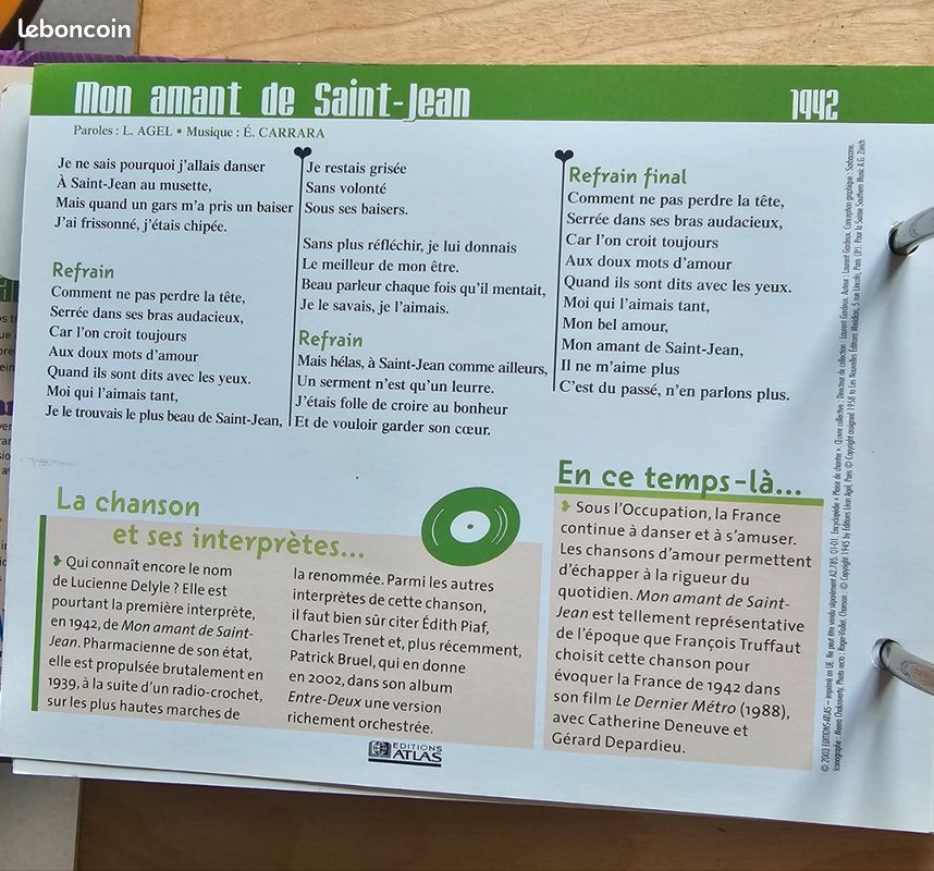 Classeur Plaisir de chanter 200 chansons avec accords (image 10)