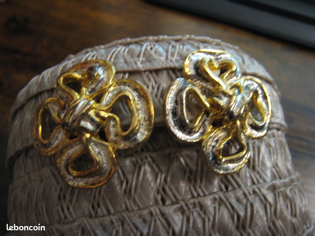 Orena - Boucles d'oreilles vintage doré - eKaBijouxVintage