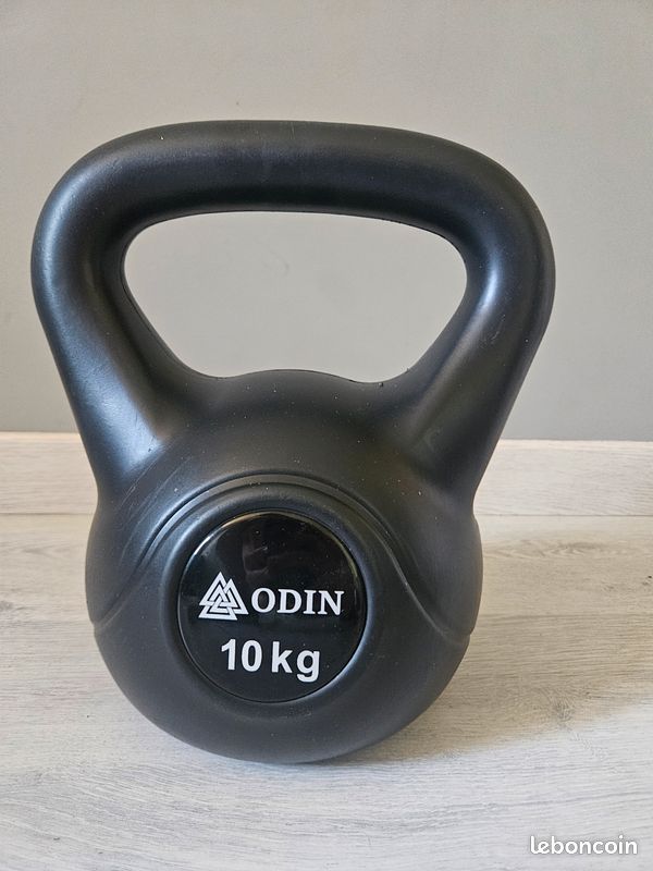 Kettlebell 10 Kg Abician Ciment Plastique HDPE - Musculation Maison Et Gym