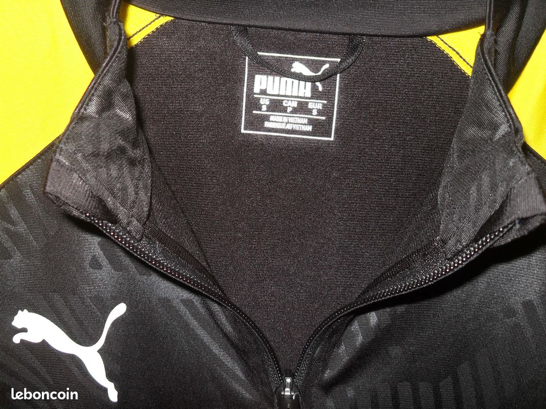 Veste zippée puma noire et jaune taille S Vêtements